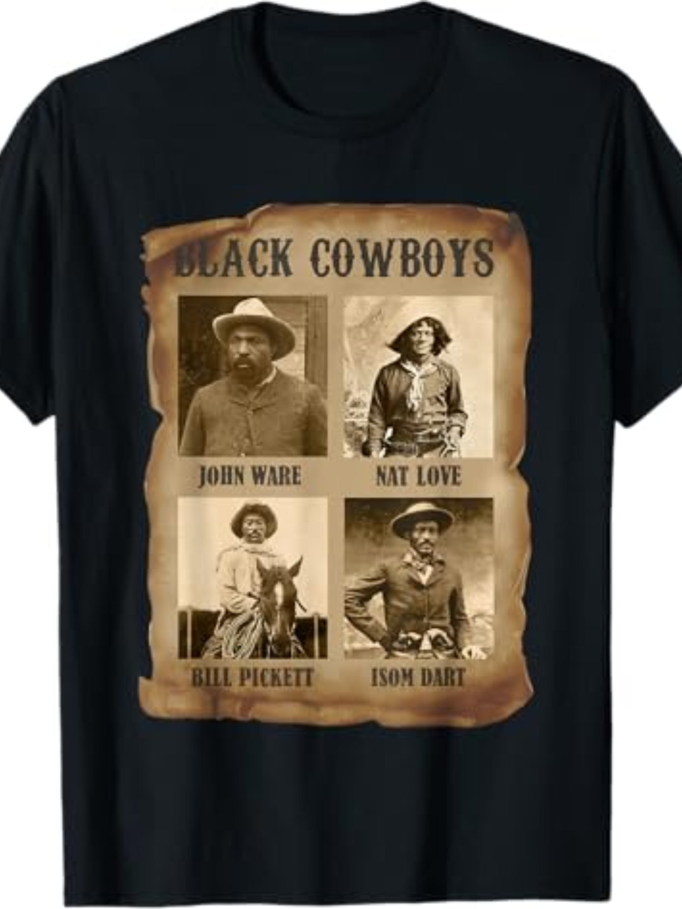 Street Fashion Theme - T-Shirt Featuring a Black Cowboy Western