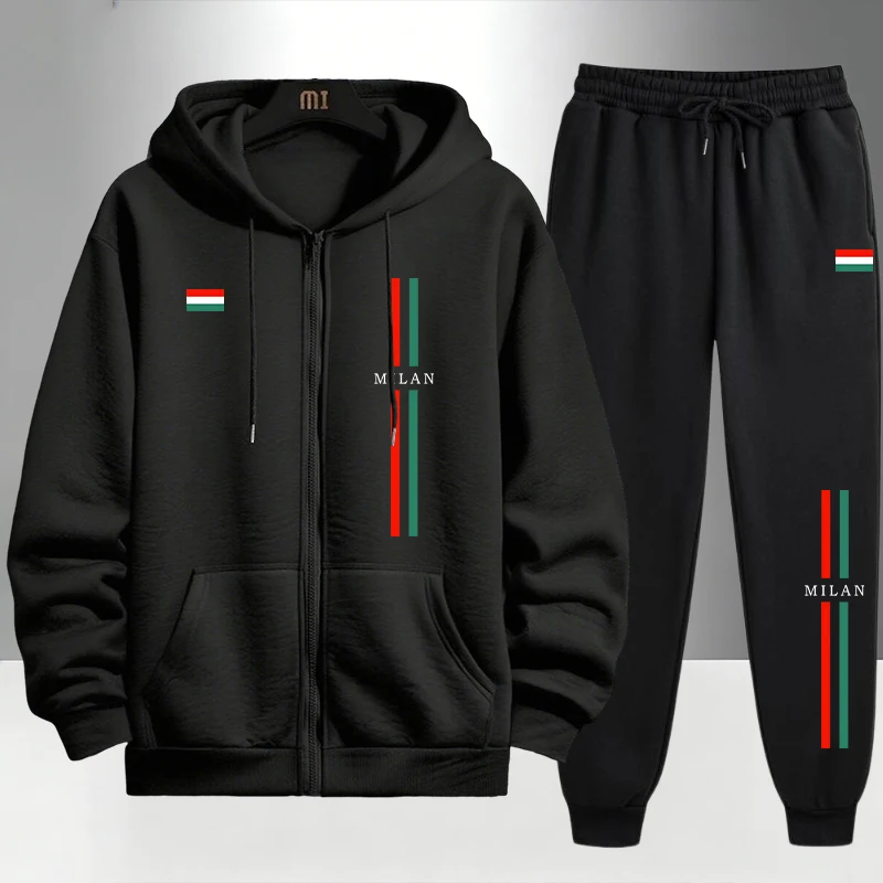 Street Fashion Art - 2026 Italy Printed Men's Set Zipper