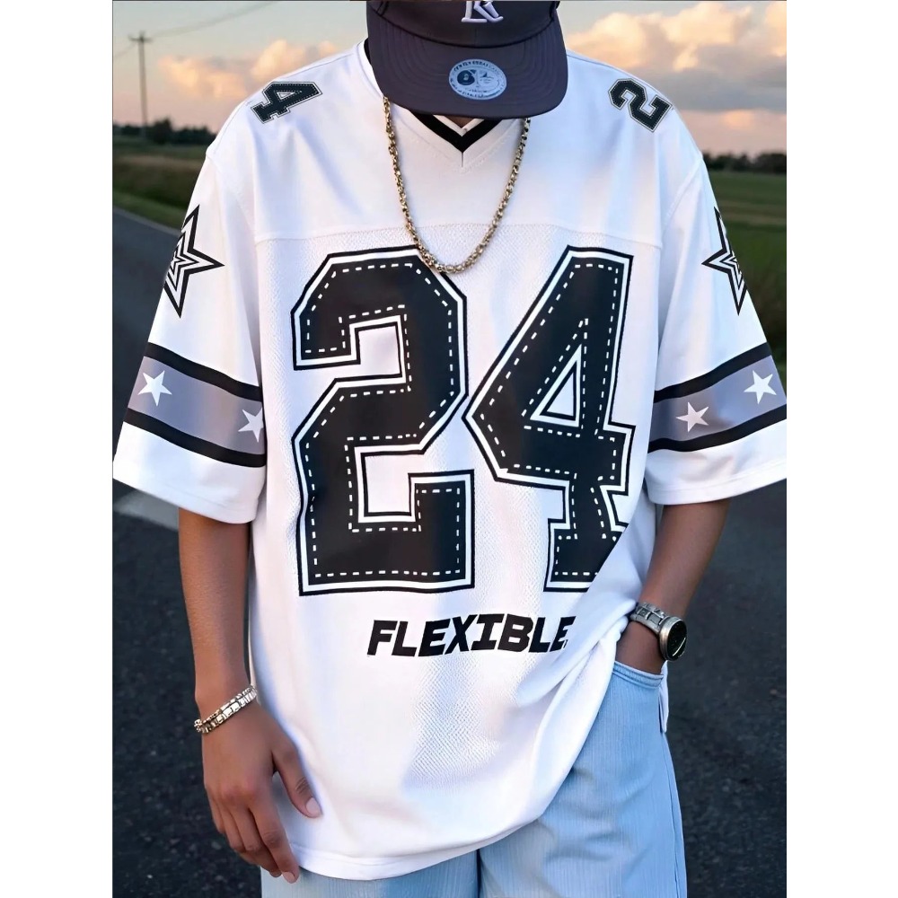 2026 Summer New Men's V-Neck T - Street Summer Fashion 评论和价格