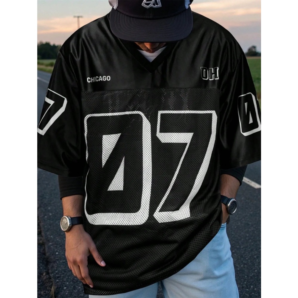 2026 Summer New Men's V-Neck T - Street Summer Fashion 评论和价格