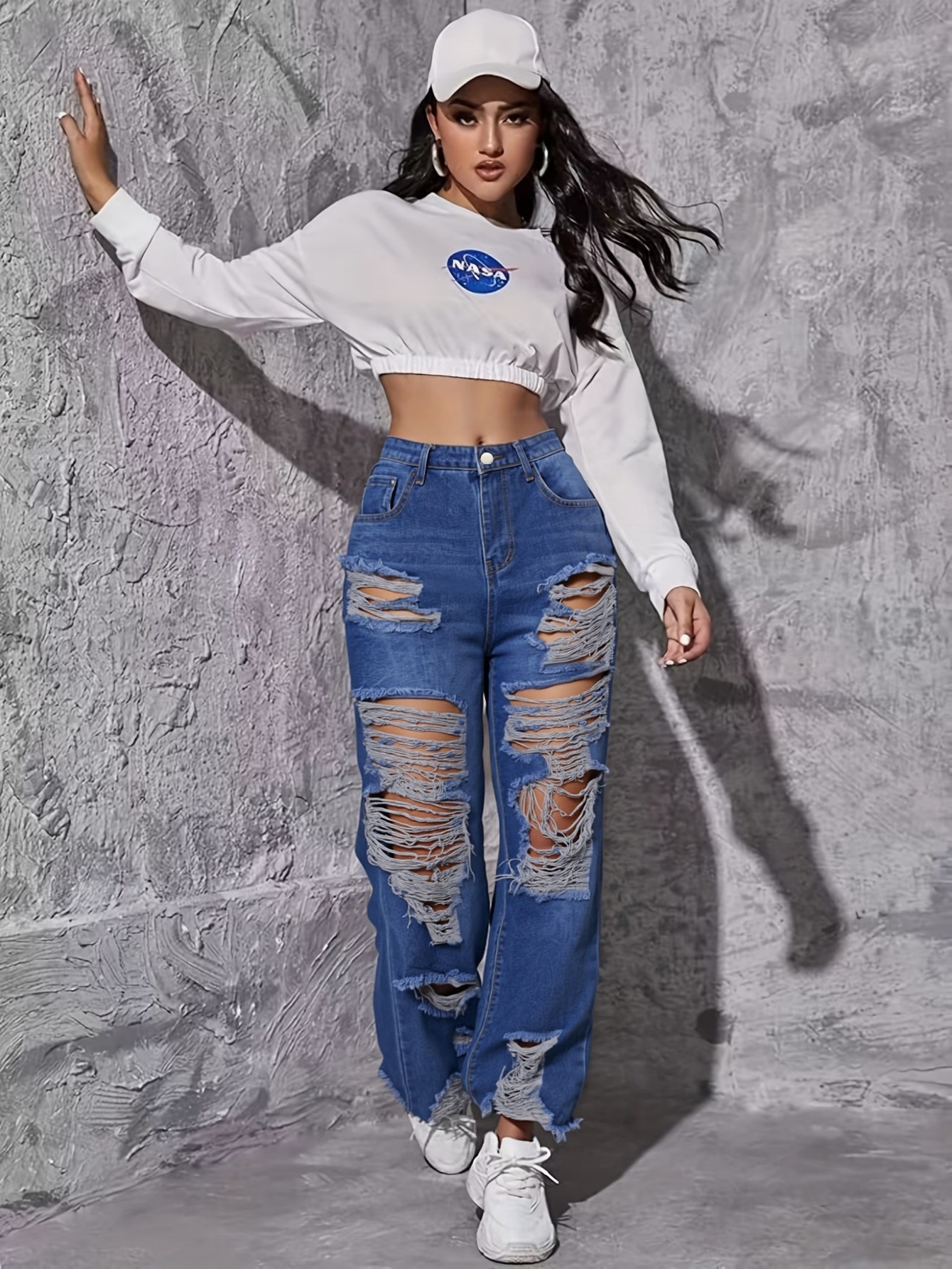 Trendy Women's Ripped Jeans Pa - Street Fashion Reviews 评论和价格