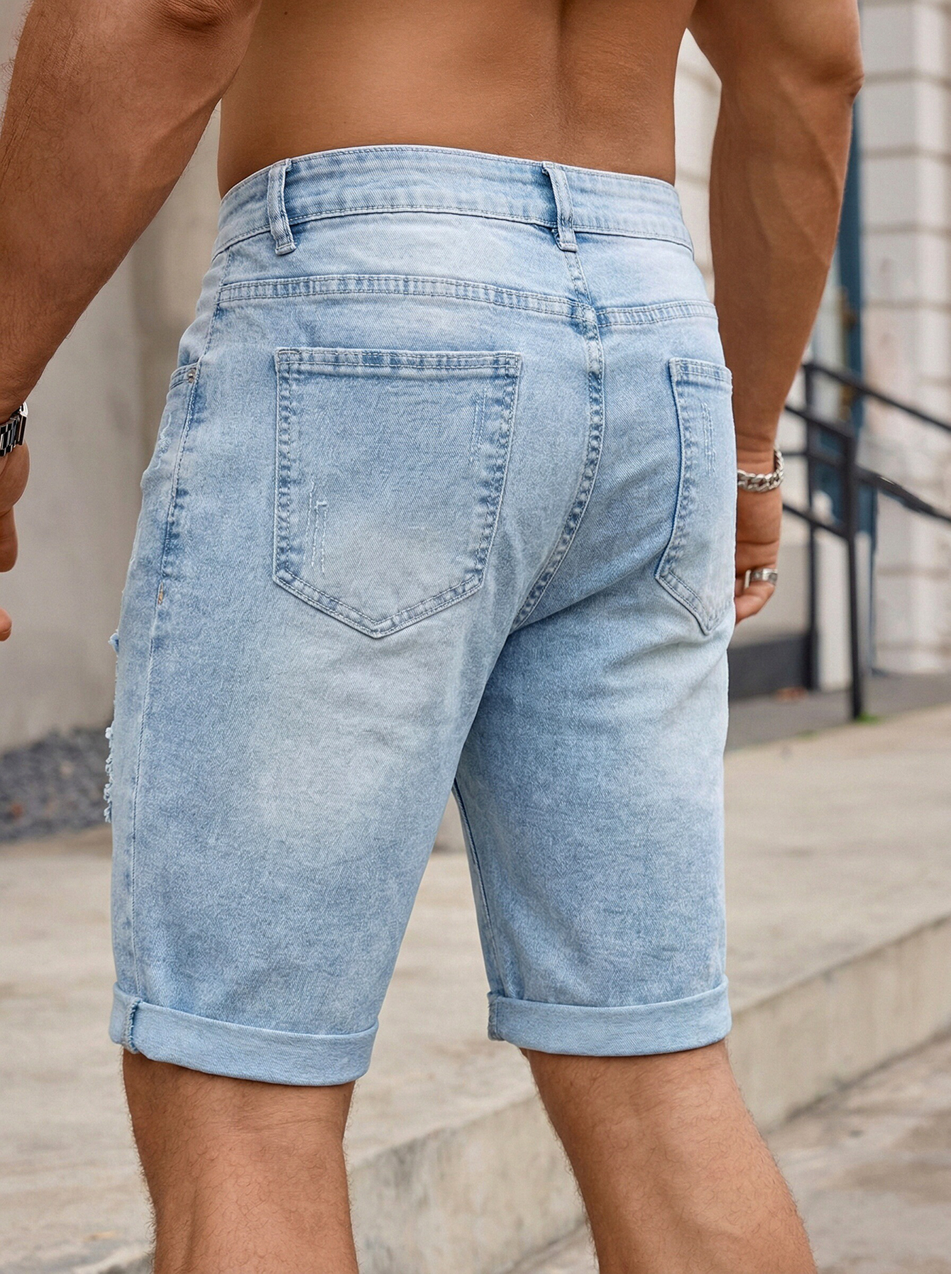 Men Denim Jeans Pants Clothing - Distressed Jean Rip 评论和价格