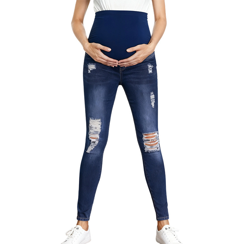 Belly Support High Waist Mater - Distressed Jean Rip 评论和价格