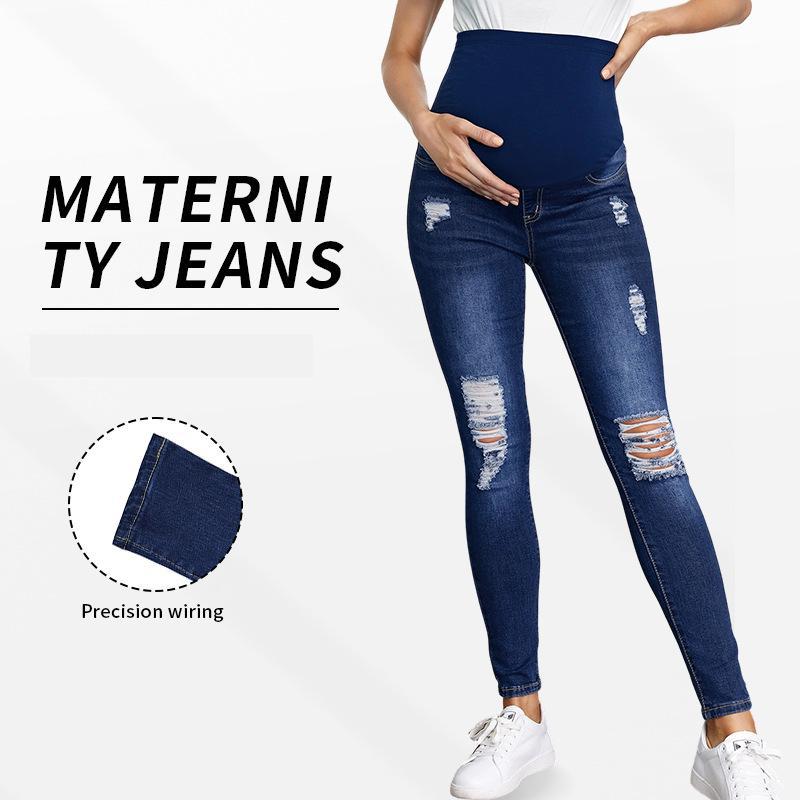 Belly Support High Waist Mater - Distressed Jean Rip 评论和价格