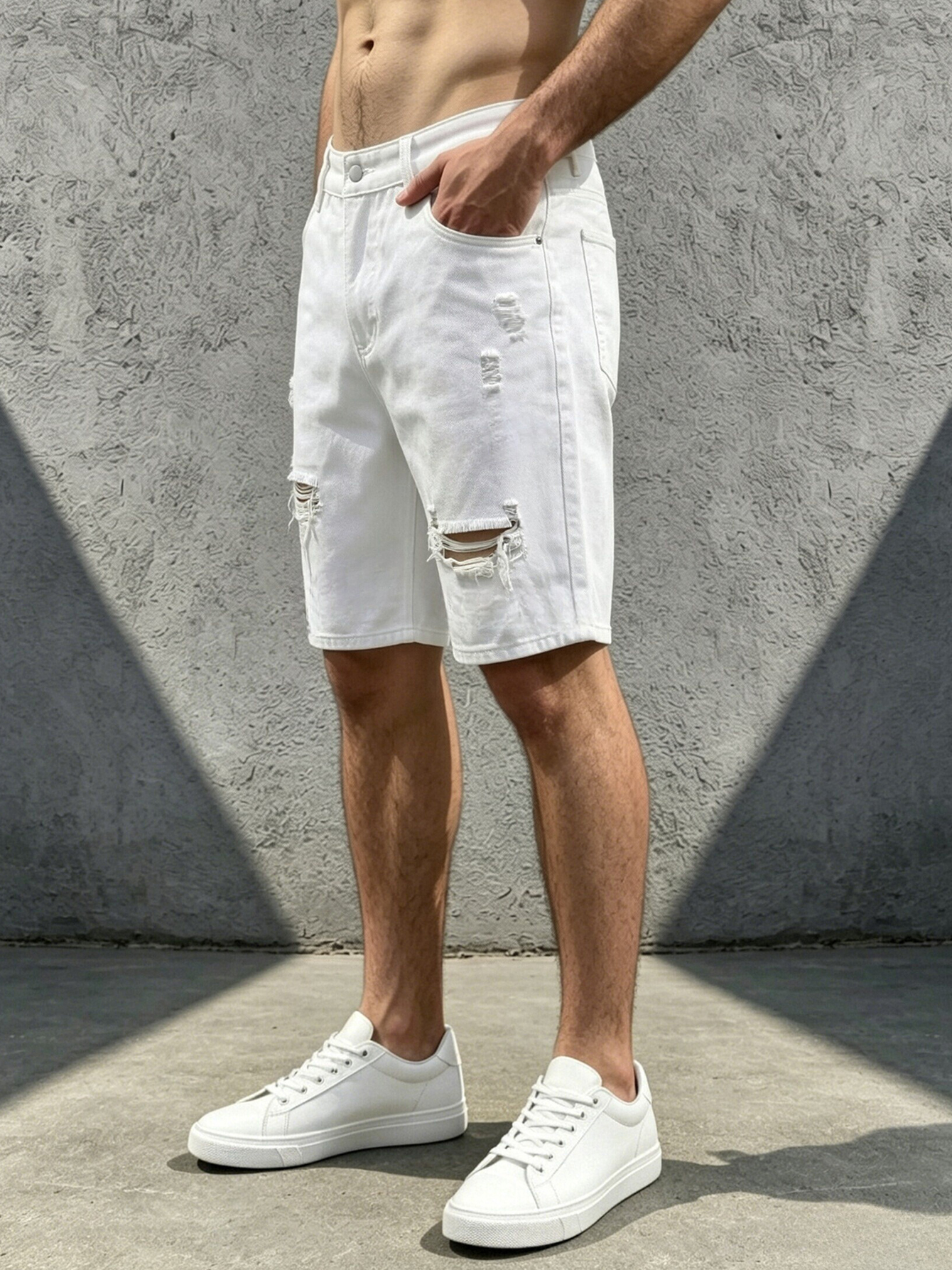 Men Jeans Denim Pants Clothing - Distressed Jean Rip 评论和价格