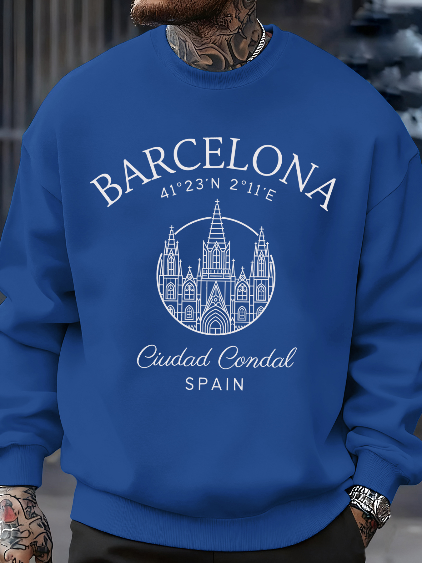 Barcelona Cprint Autumn Men Sw - Street Fashion Barcelona 评论和价格