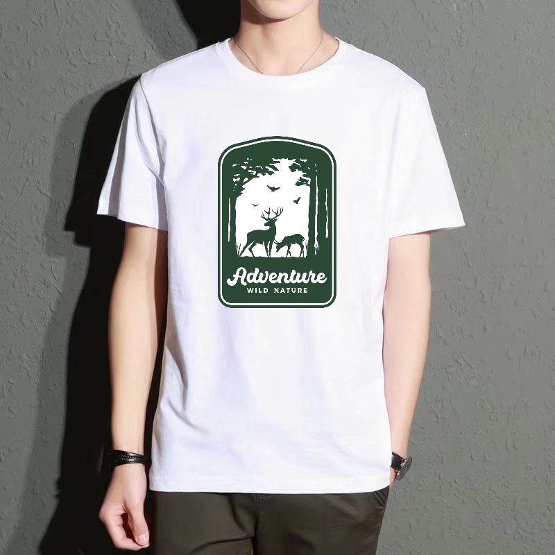 Men's Black Round-Neck Short-S - Street Fashion Theme 评论和价格