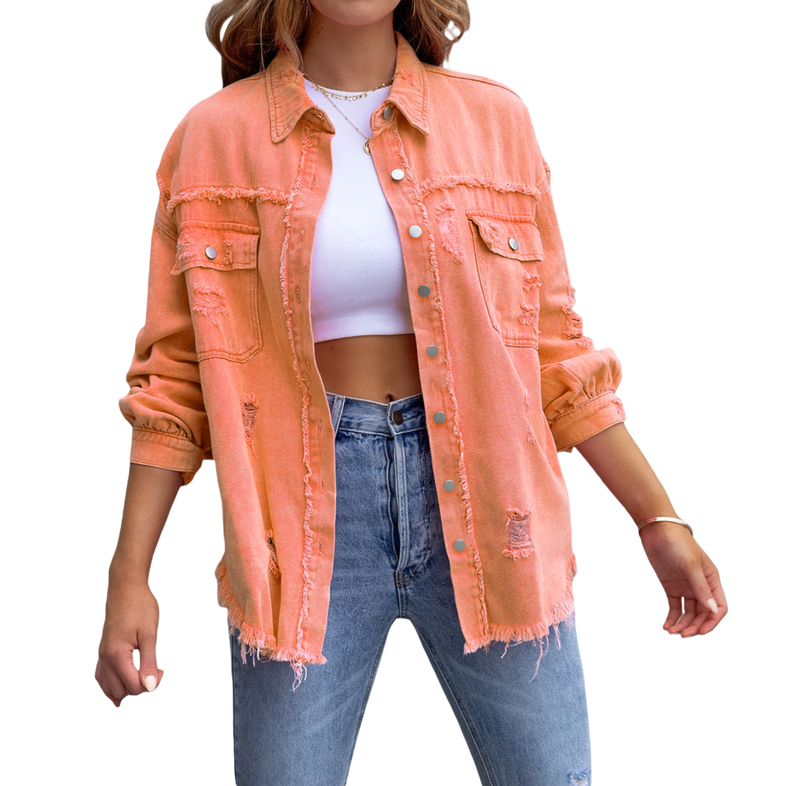 Women's Fashion Casual Ripped  - Distressed Jean Rip 评论和价格