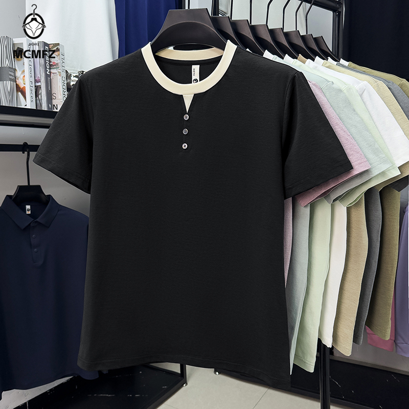 Men Casual Short Sleeve Henley - Street Summer Fashion 评论和价格