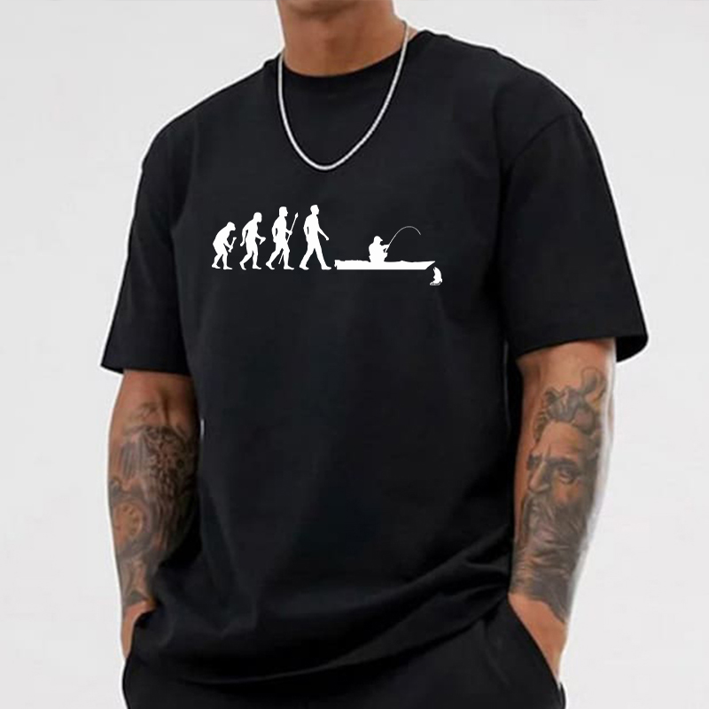 Fishing Evolution Printed T-Sh - Street Fashion Evolution 评论和价格